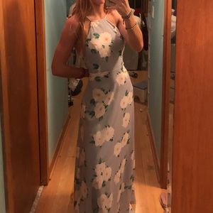 Floral High Neck Halter Maxi Dress